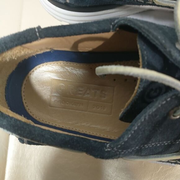 GREATS BROOKLYN MENS SZ 8 CADET BLUE SUEDE LEATHER SNEAKERS BOAT DECK SHOES - Picture 8 of 9